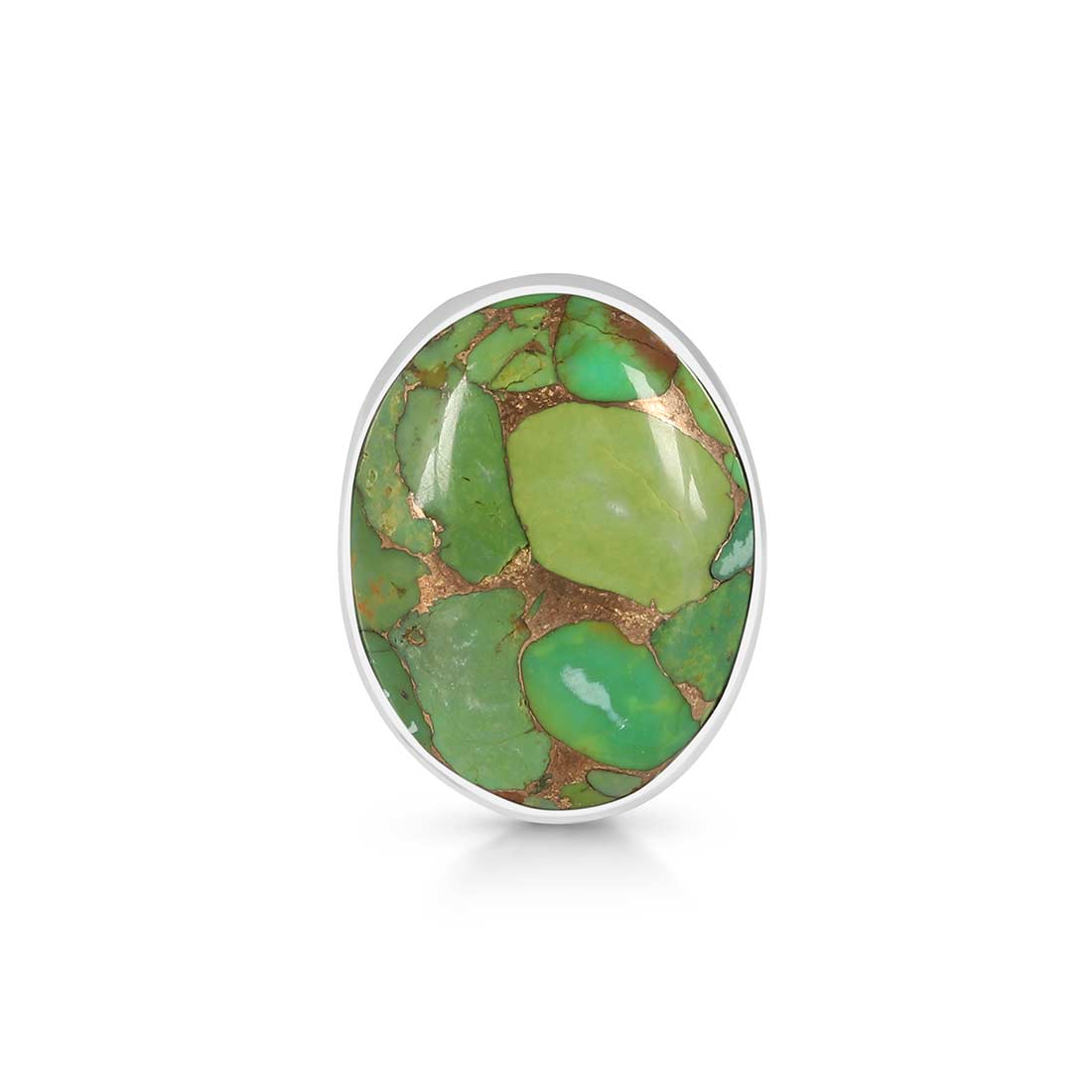 Green Copper Turquoise Adjustable Ring-(GCT-R-34.)